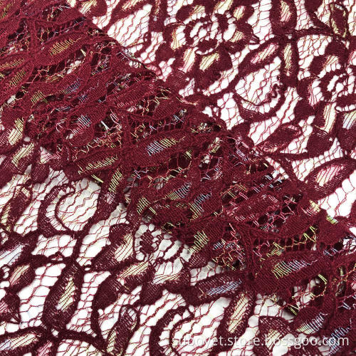 Red Wine Lace Knietting Fabrc